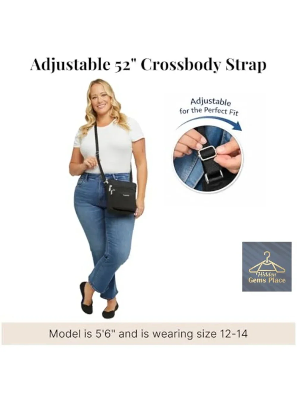 Lightweight Nylon RFID Crossbody Bag with Adjustable Strap and Wristlet
